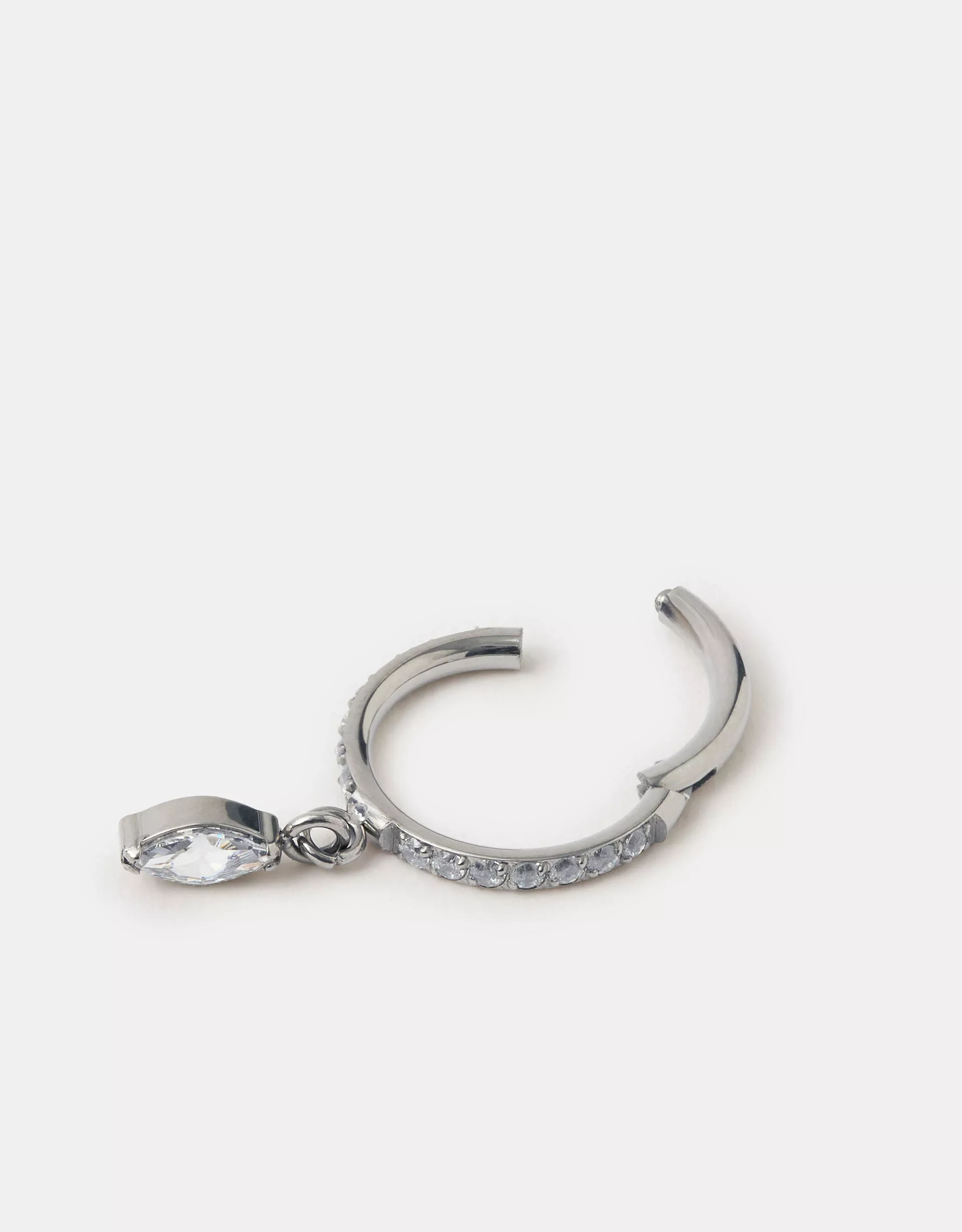 Marquise Drop Titanium Hoop Earring