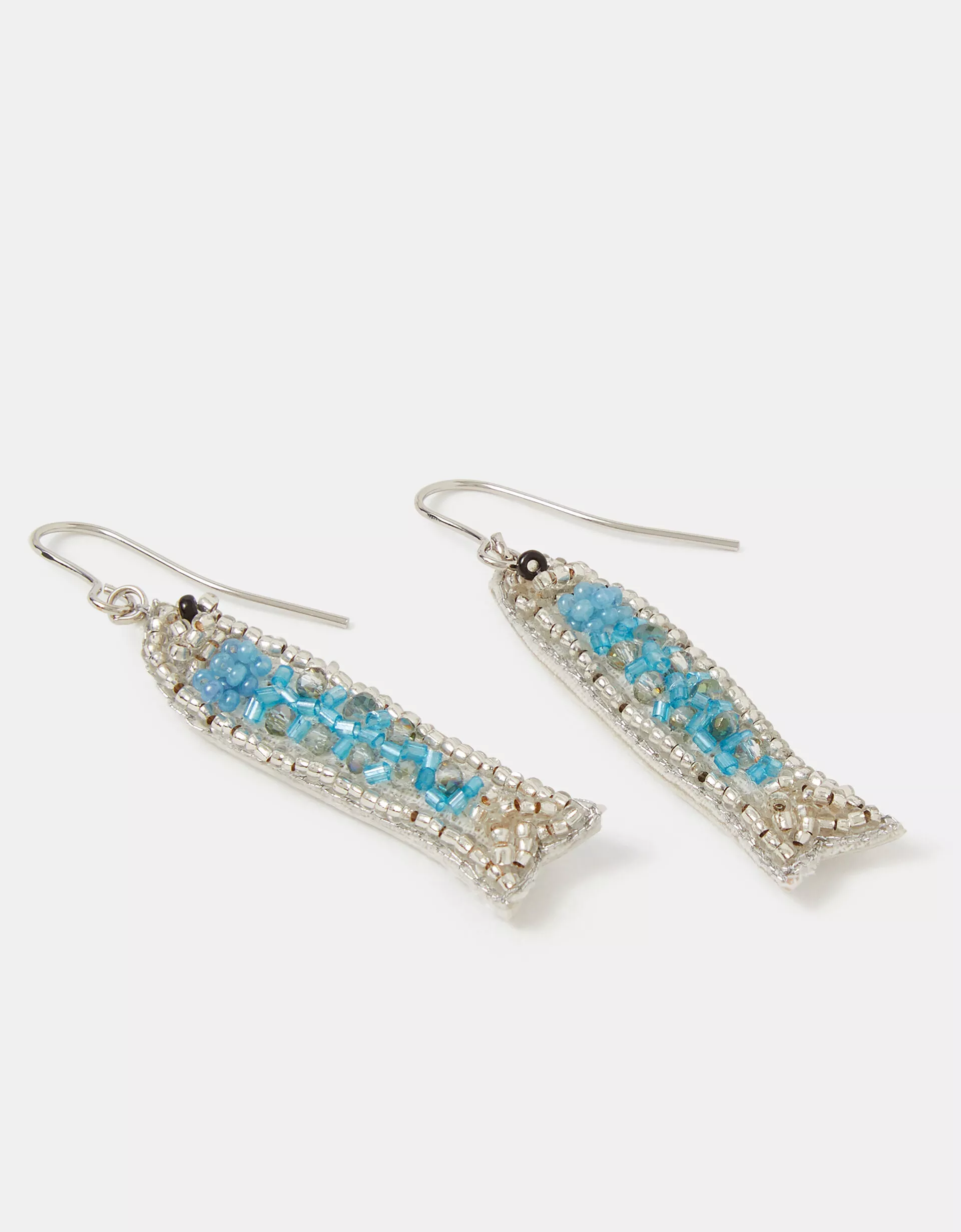 Mini Beaded Fish Drop Earrings