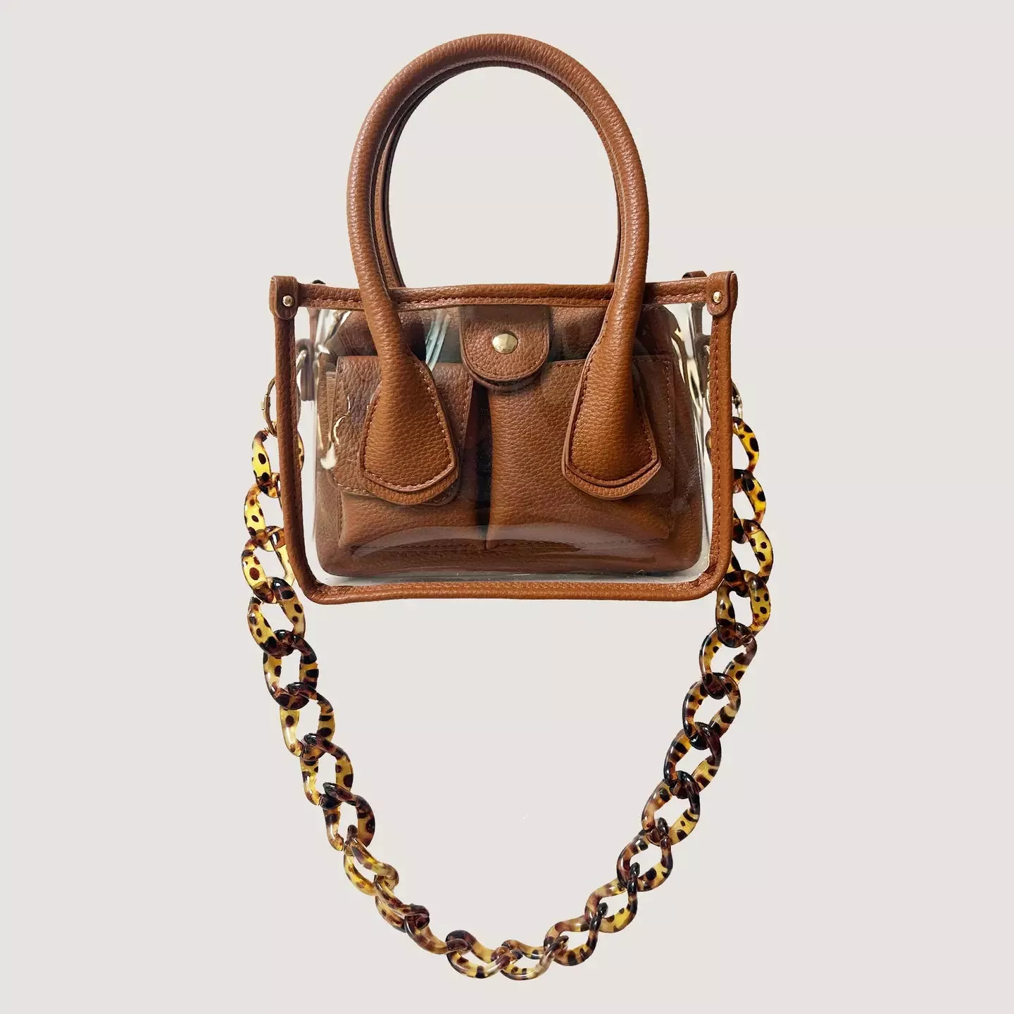 THE MOLLY CLEAR CROSSBODY - SADDLE