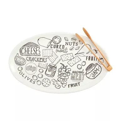 Mud Pie Charcuterie Labeled Areas Platter Set