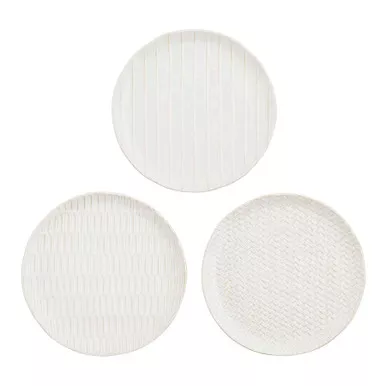 Mud Pie Creamy White Textured Stoneware Dinner Plate