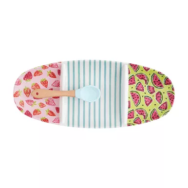 Mud Pie Fun Colorful Patterns Divided Fruit Tray Set
