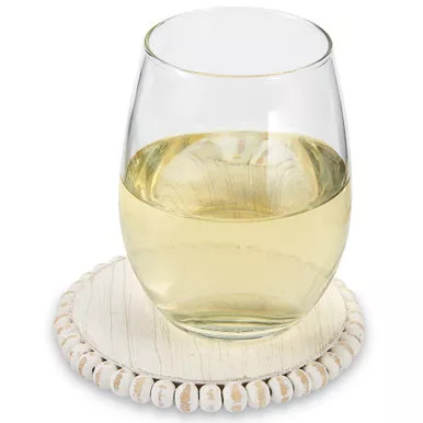 Mud Pie Mango Wood Beaded Coaster Set