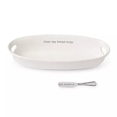 Mud Pie Over My Bread Body Bread Ceramic Basket Set