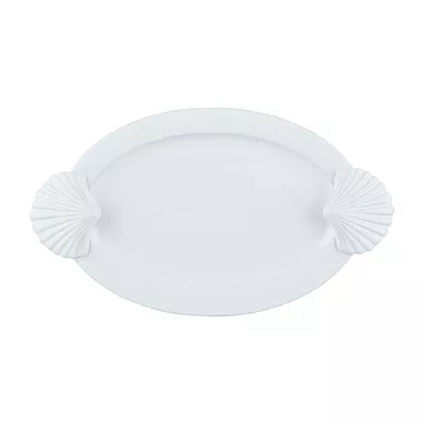 Mud Pie Shell Handle Oval Serving Platter