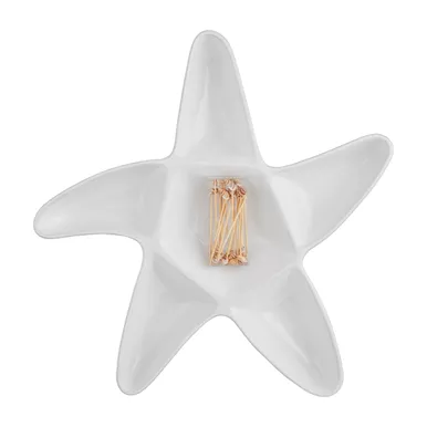 Mud Pie Starfish Server With Shell Topped Toothpicks Set