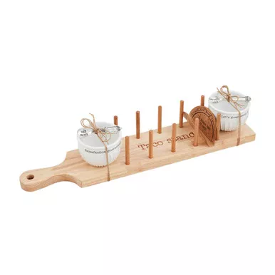 Mud Pie Wood Taco Party Serving Stand Set