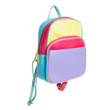 Myra Color Pointe Color-Block Small Leather Backpack Bag