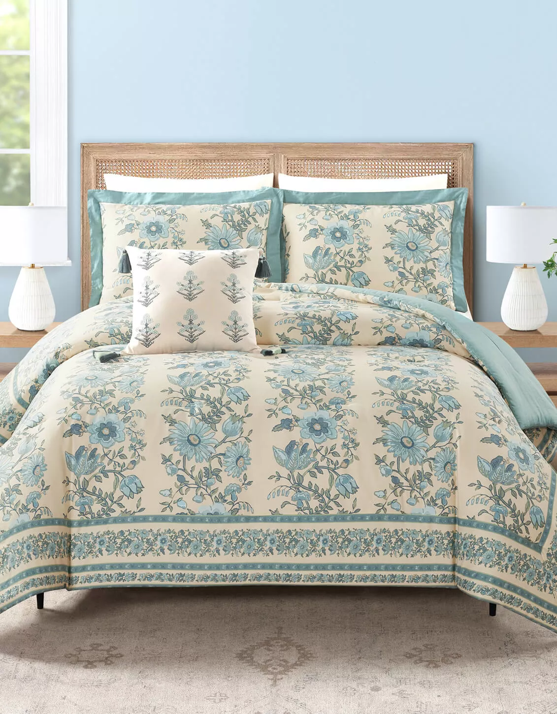 Mystic Moss Floral Comforter Set - Full/Queen