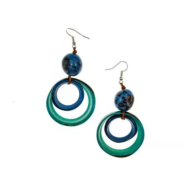 Nadia Dangle Double Ring Tagua Earrings