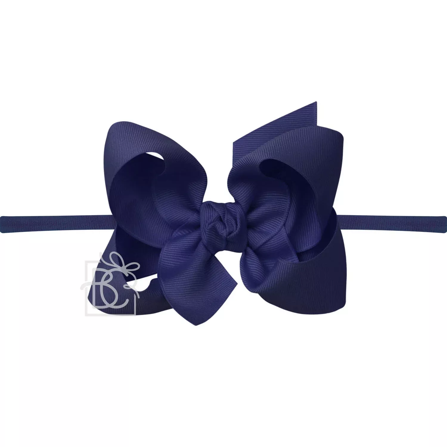 NAVY PANTYHOSE HEADBAND WITH BOW