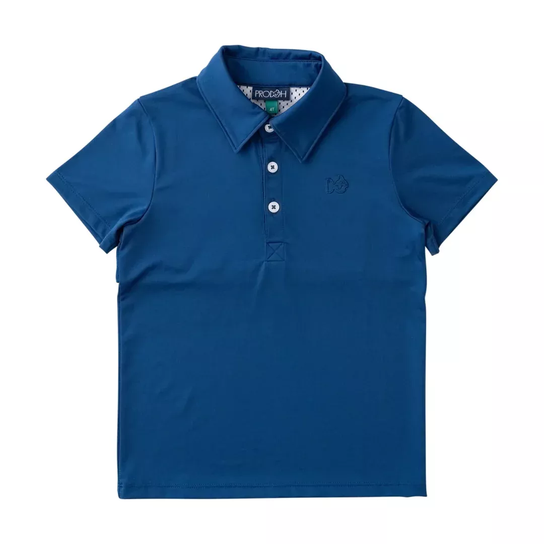 NAVY PEONY BOYS' PRO PERFORMANCE POLO