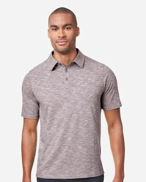 North End NE115- Black Heather- Men's Eclipse Jacquard Polo