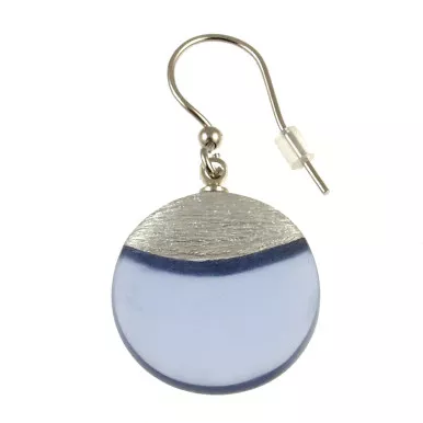 Origin Matte Silver and Resin Circle Earrings