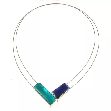 Origin Two Tone Front Magnetic Lock Capiz Shimmer Necklace