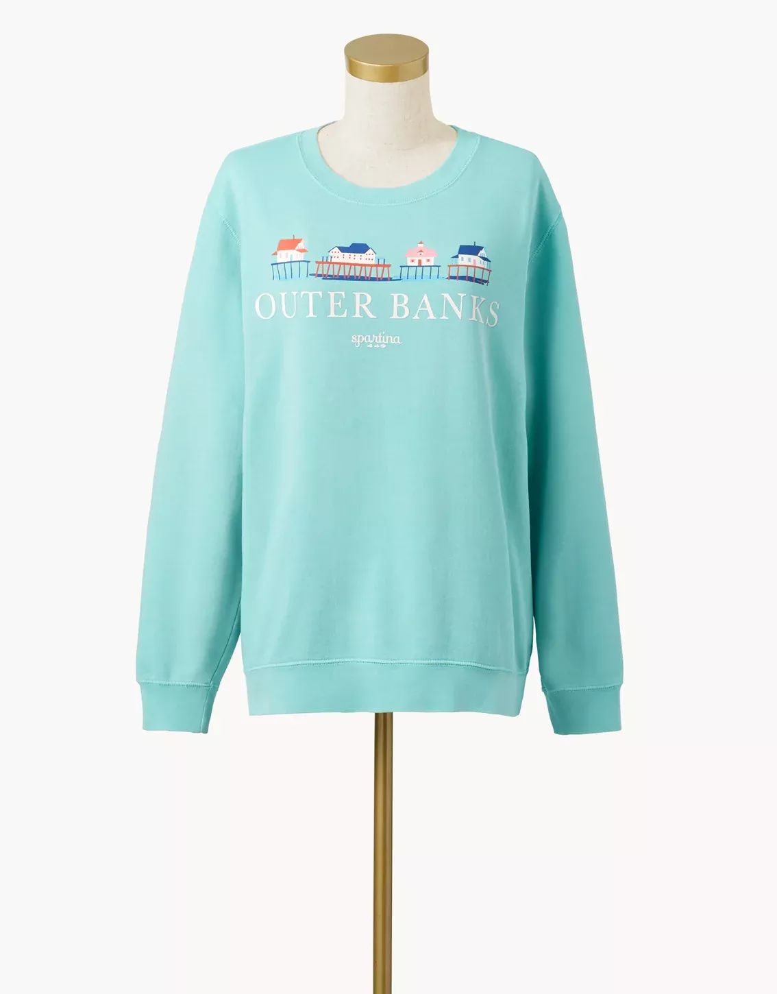 Outer Banks Sweatshirt Mint Stilted Beach Houses