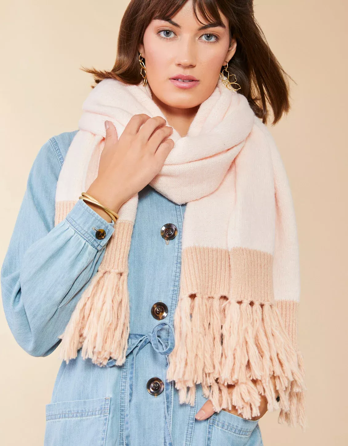 Oversize Scarf Blush Champagne