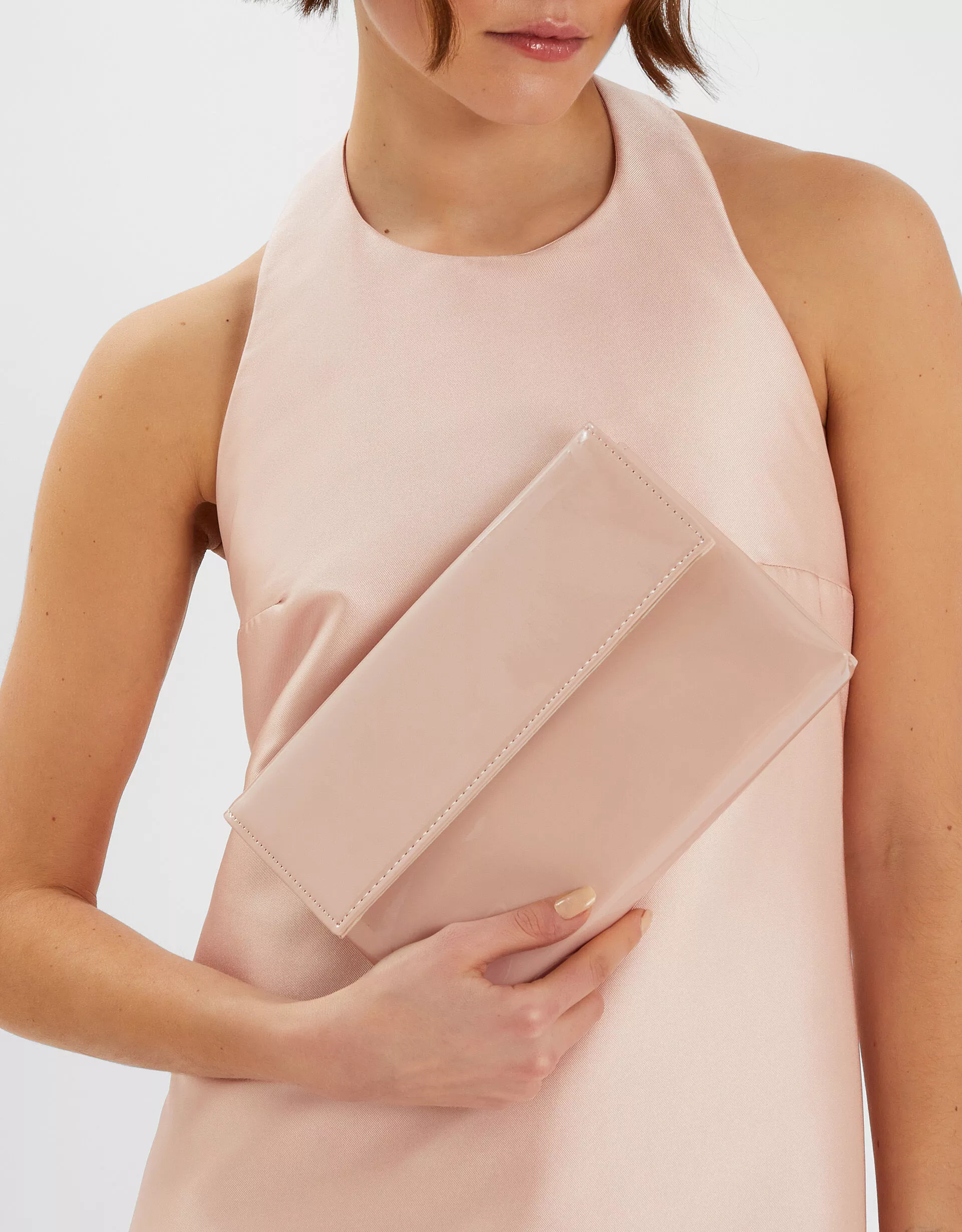 Patent Fold-Over Clutch Bag