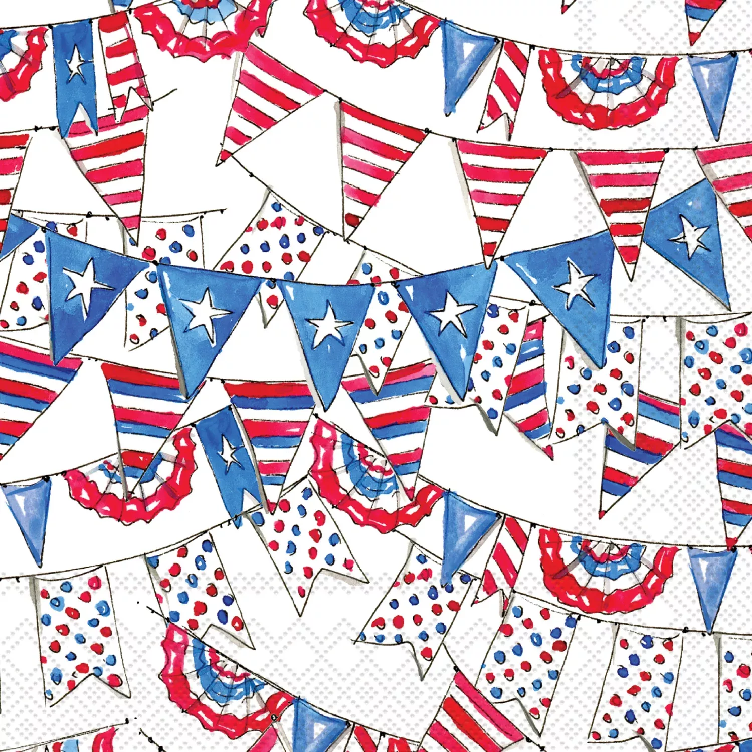 PATRIOTIC PENNANT FLAG COCKTAIL NAPKIN