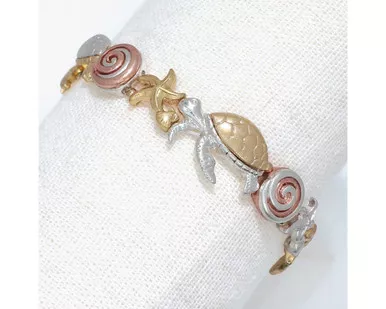 Periwinkle Tri-Tone Sea Life Stretch Bracelet