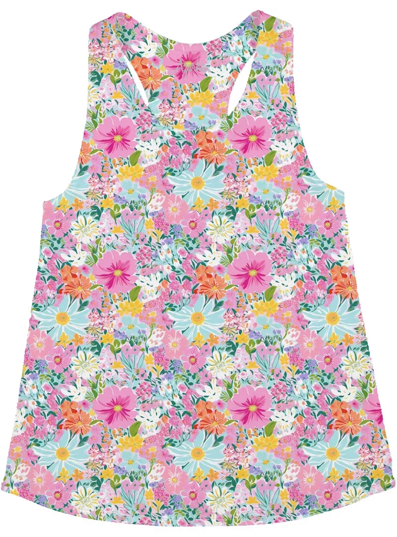PETAL POP PRINTED RACERBACK TANK