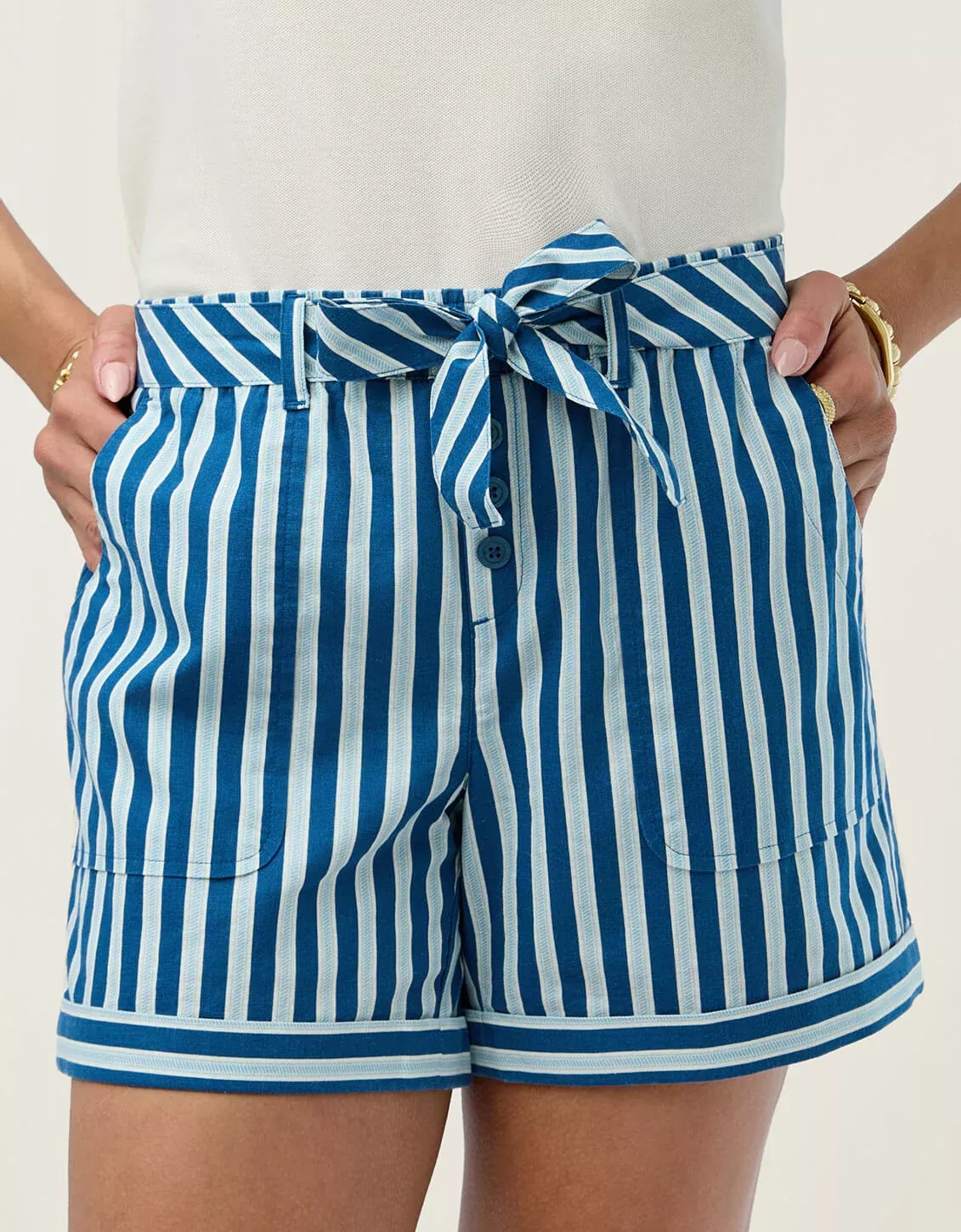 Philipa Short Flagler Ticking Stripe