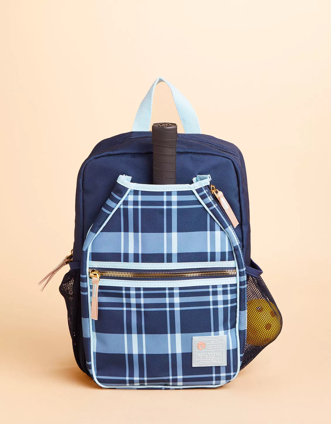 Pickleball Backpack Clara Bluestone Plaid