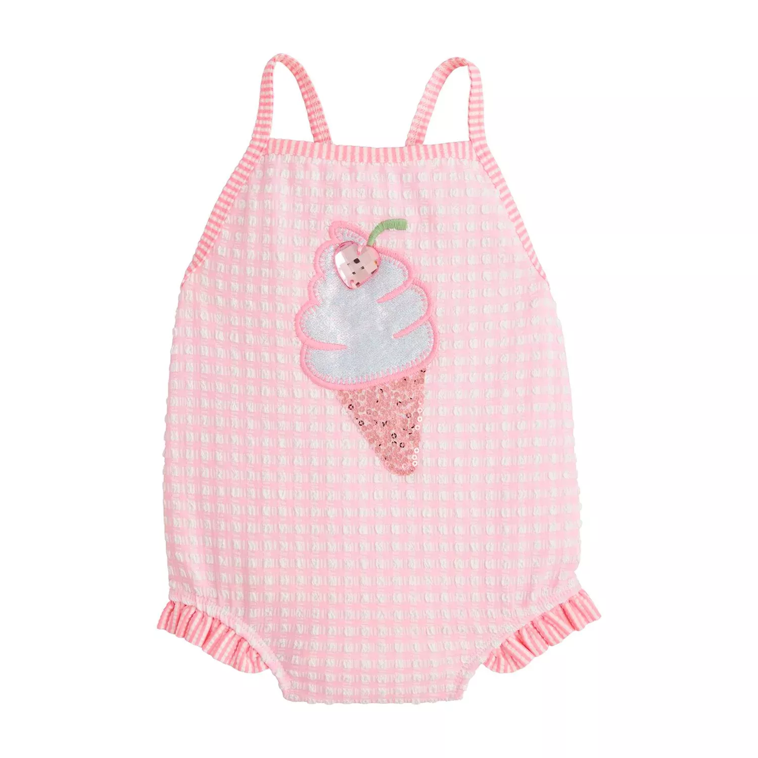 PINK CHECK ICE CREAM SWIMSUIT