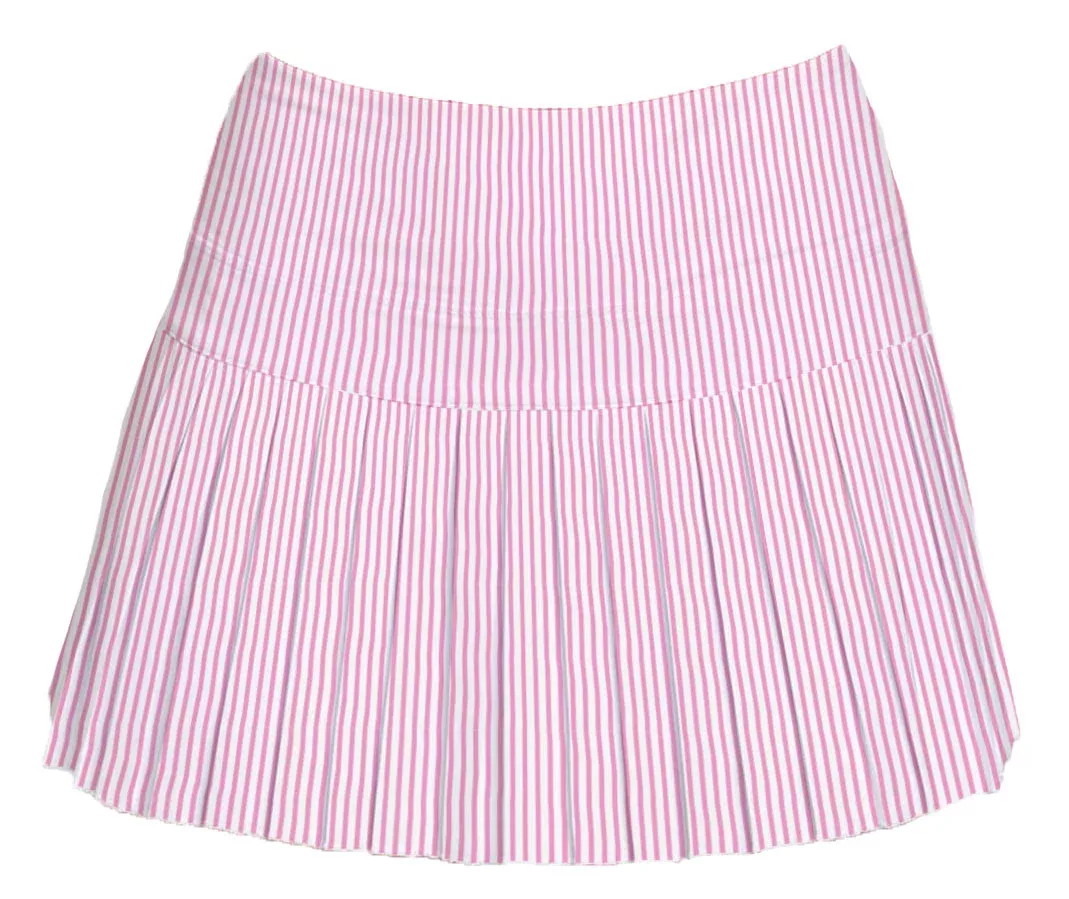 PINK STRIPE MINI PLEATED SKORT