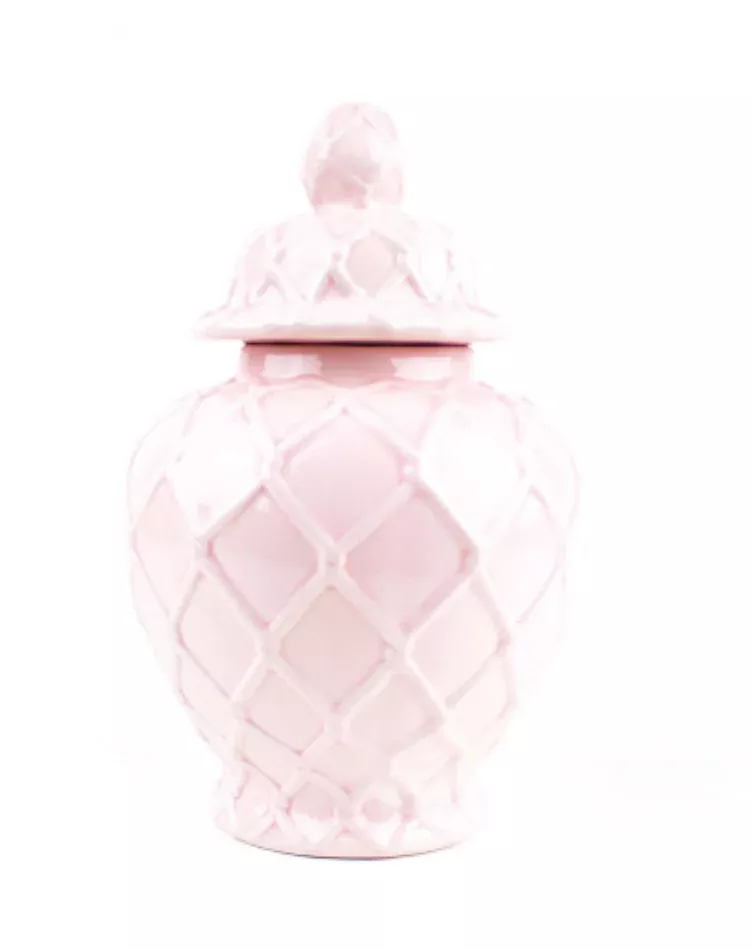 PINK TEXTURED LARGE GINGER JAR