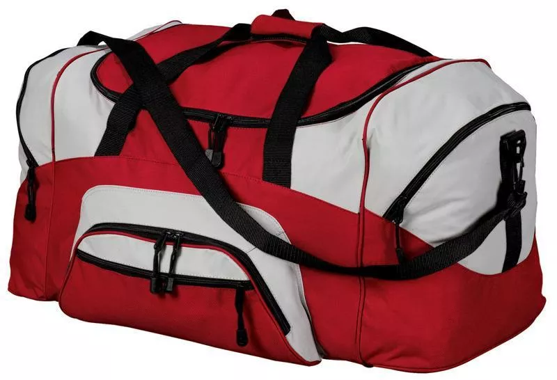 Poly Colorblock Sport DuffelWith Two Large Zippered Pockets
