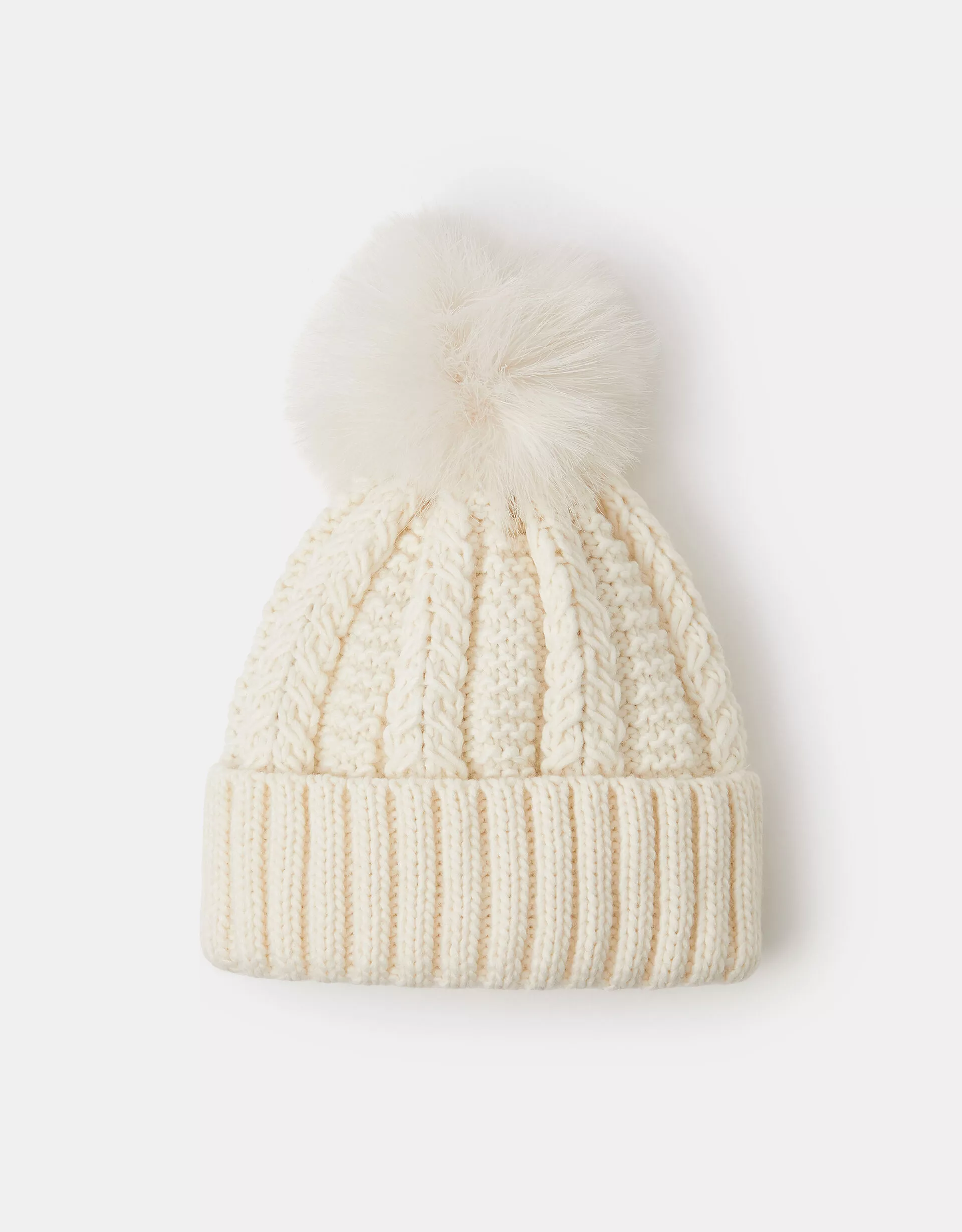 Pom-Pom Beanie Hat Cream