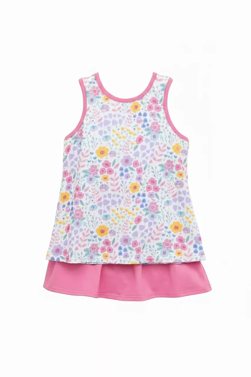 POPPIES AND PETALS BOW BACK SKORT SET