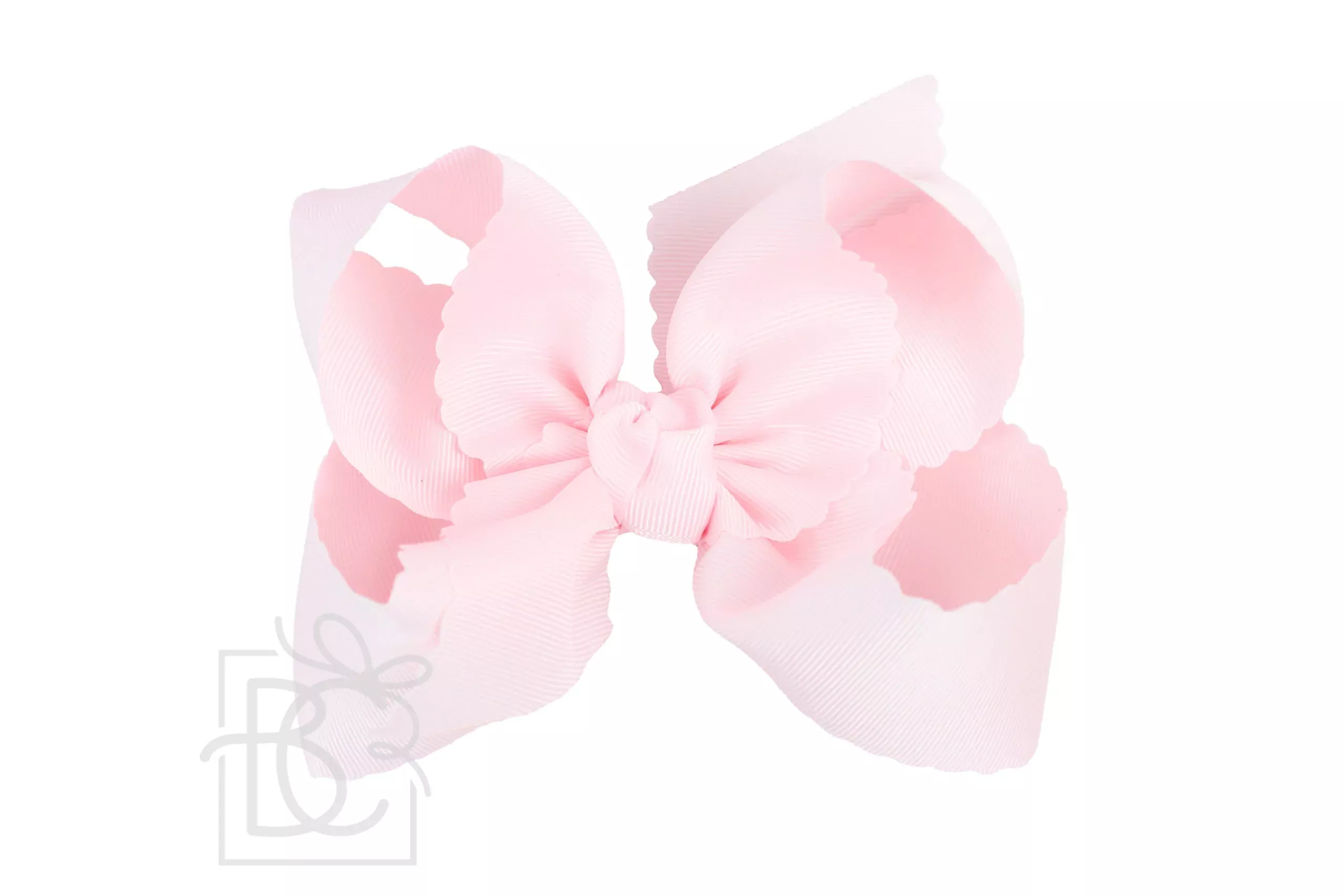 POWDER PINK SCALLOPED EDGE BOW