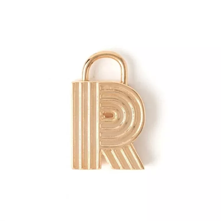 R-PADLOCK LETTER CHARM
