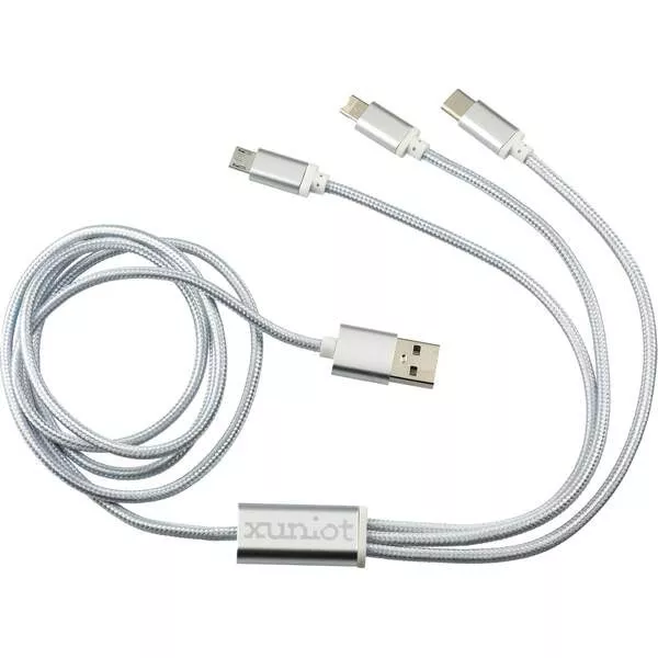 Realm 3-in-1 Long Charging Cable- Silver- PCNA 7141-68