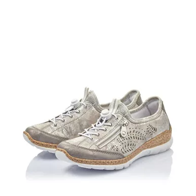 Rieker Nikita Silver Gray Step-in Sneaker
