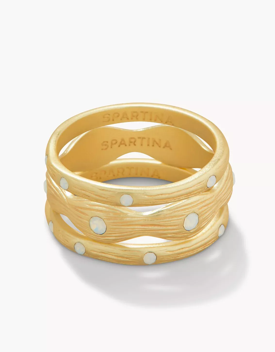 Sand Bar Ring Stack White Opal