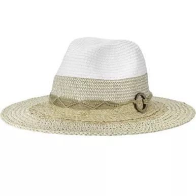 Scala Alcantara White and Natural Soft Weaved Hat