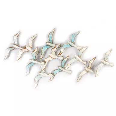 Seagulls Flock Large Metal Wall Art