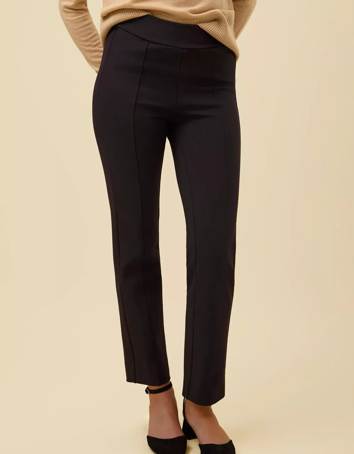 Shannon Straight Leg Ponte Pant Black
