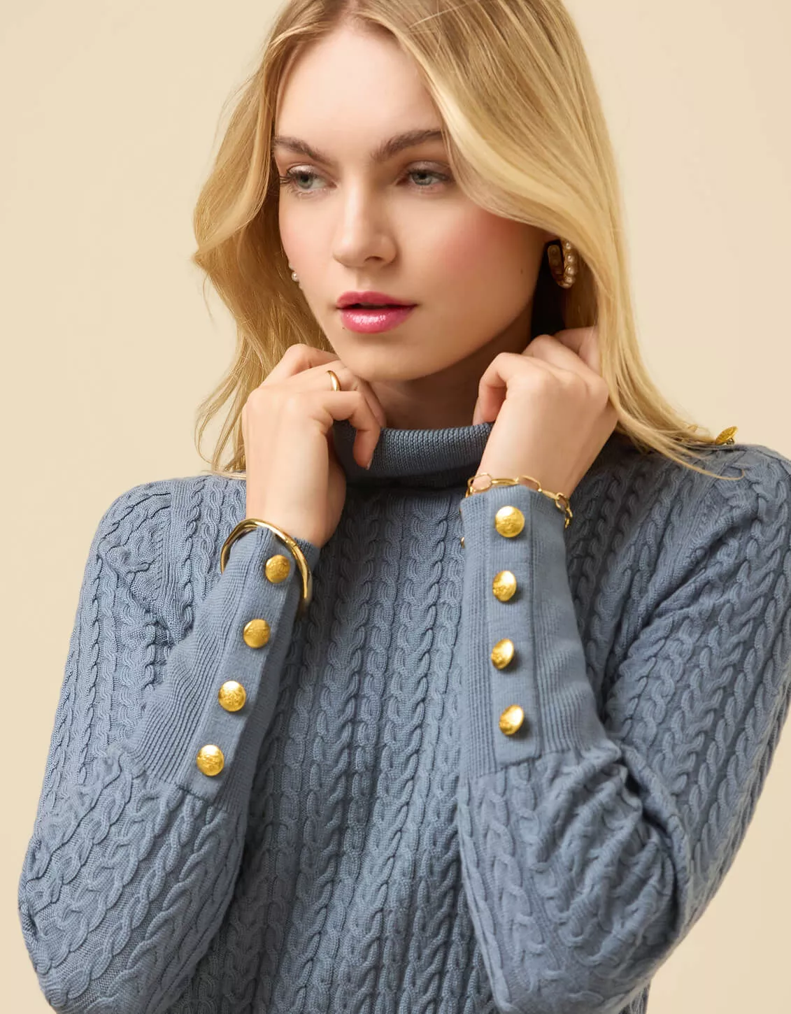 Shiri Turtleneck Sweater Blue Dusk