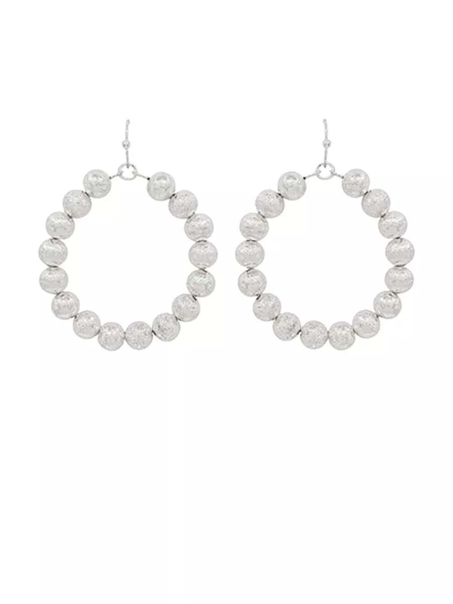 SILVER BALL ROUND EARRINGS