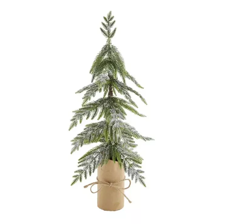 SILVER GLITTER KRAFT POT CHRISTMAS TREE