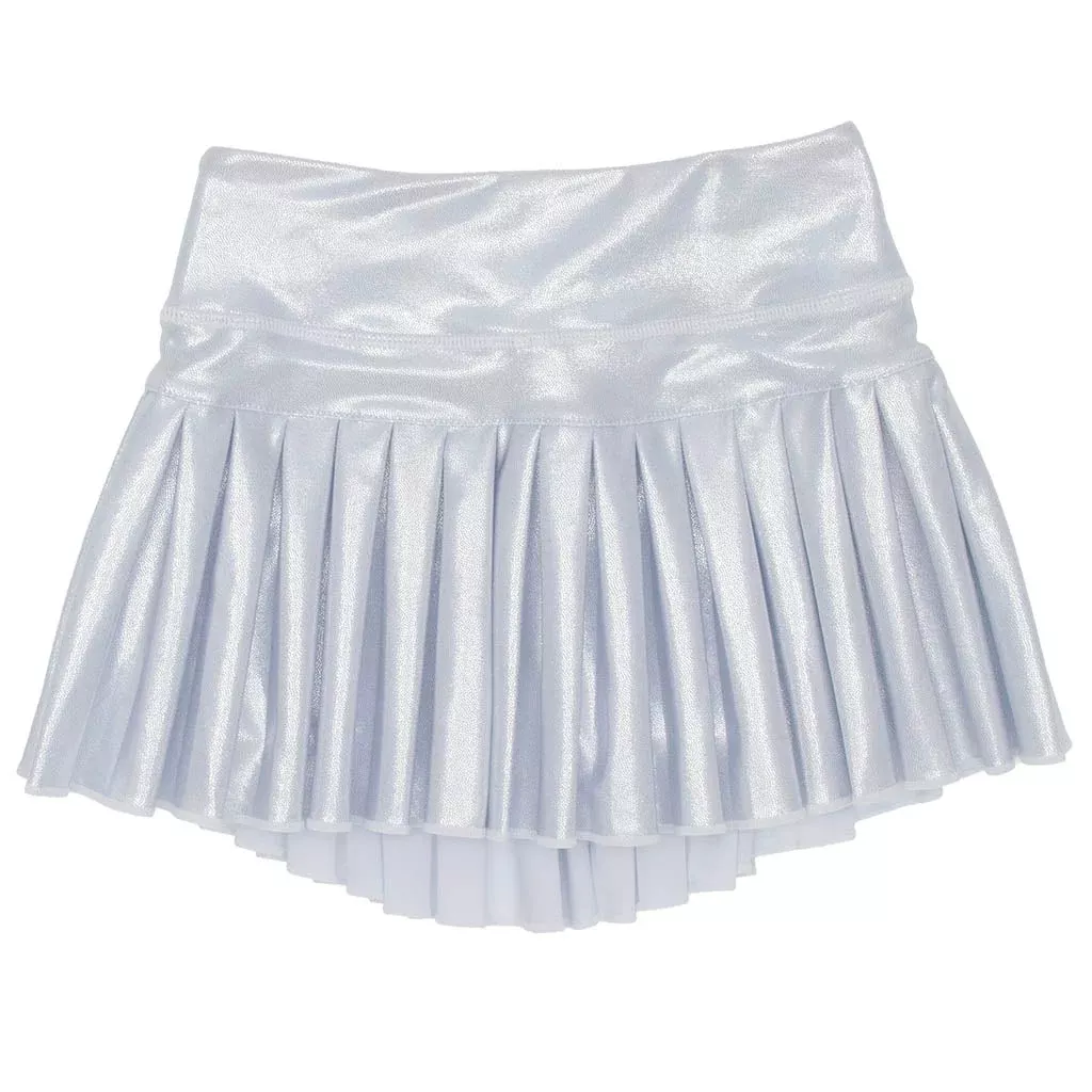SILVER SHIMMER MINI PLEATED SKORT