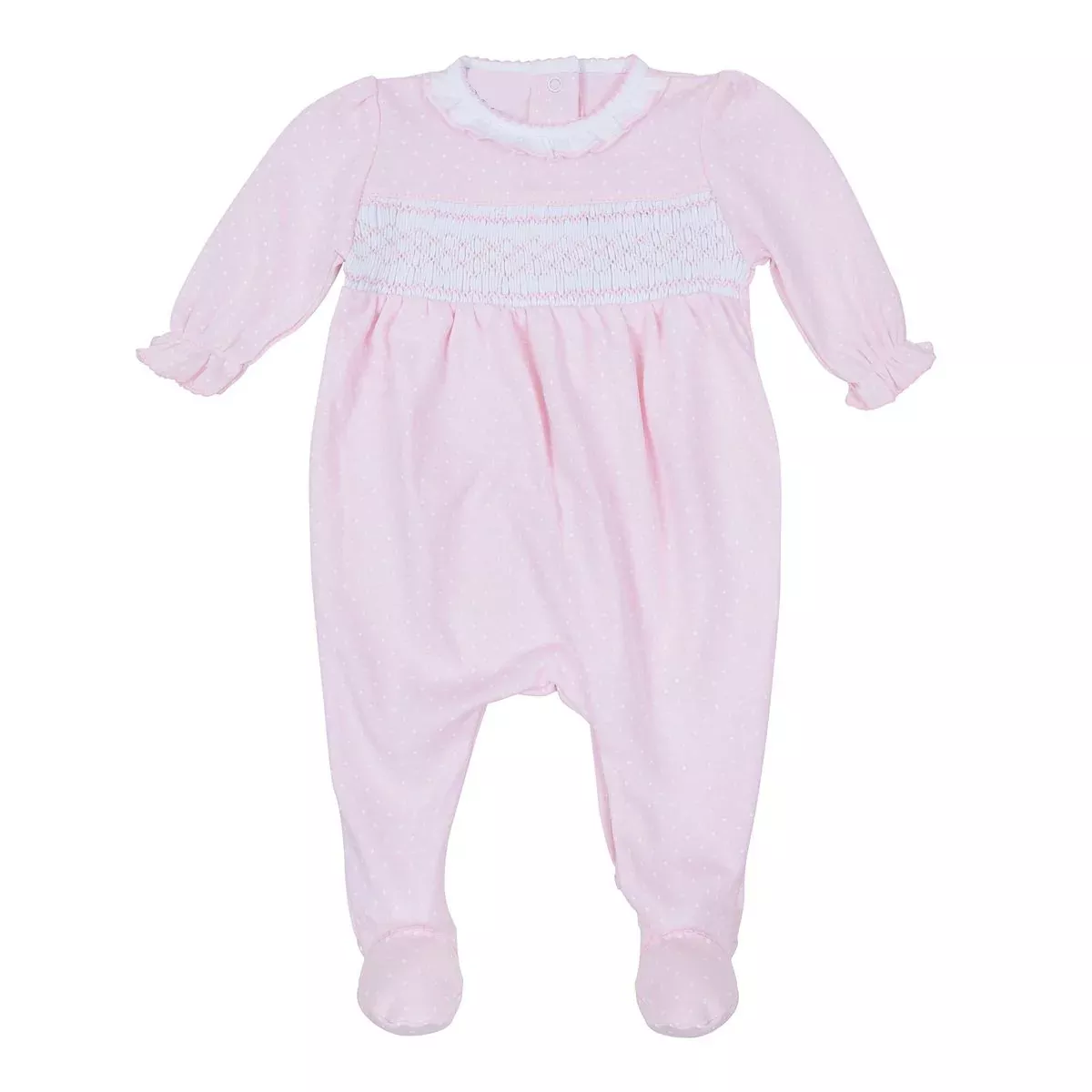 SIMPLY SWEET PINK SMOCKED FOOTIE