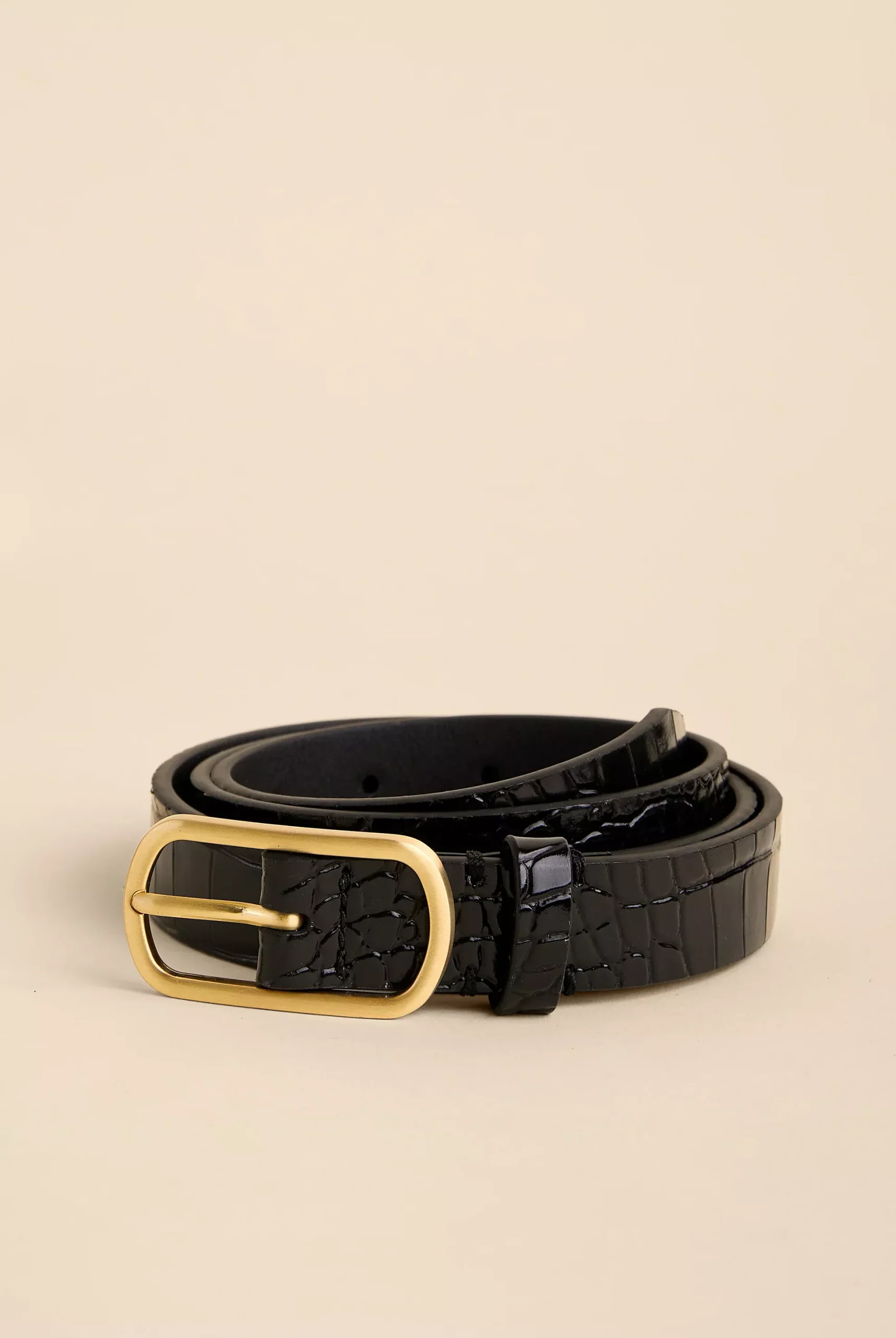 Siren Thin Belt Croc Black
