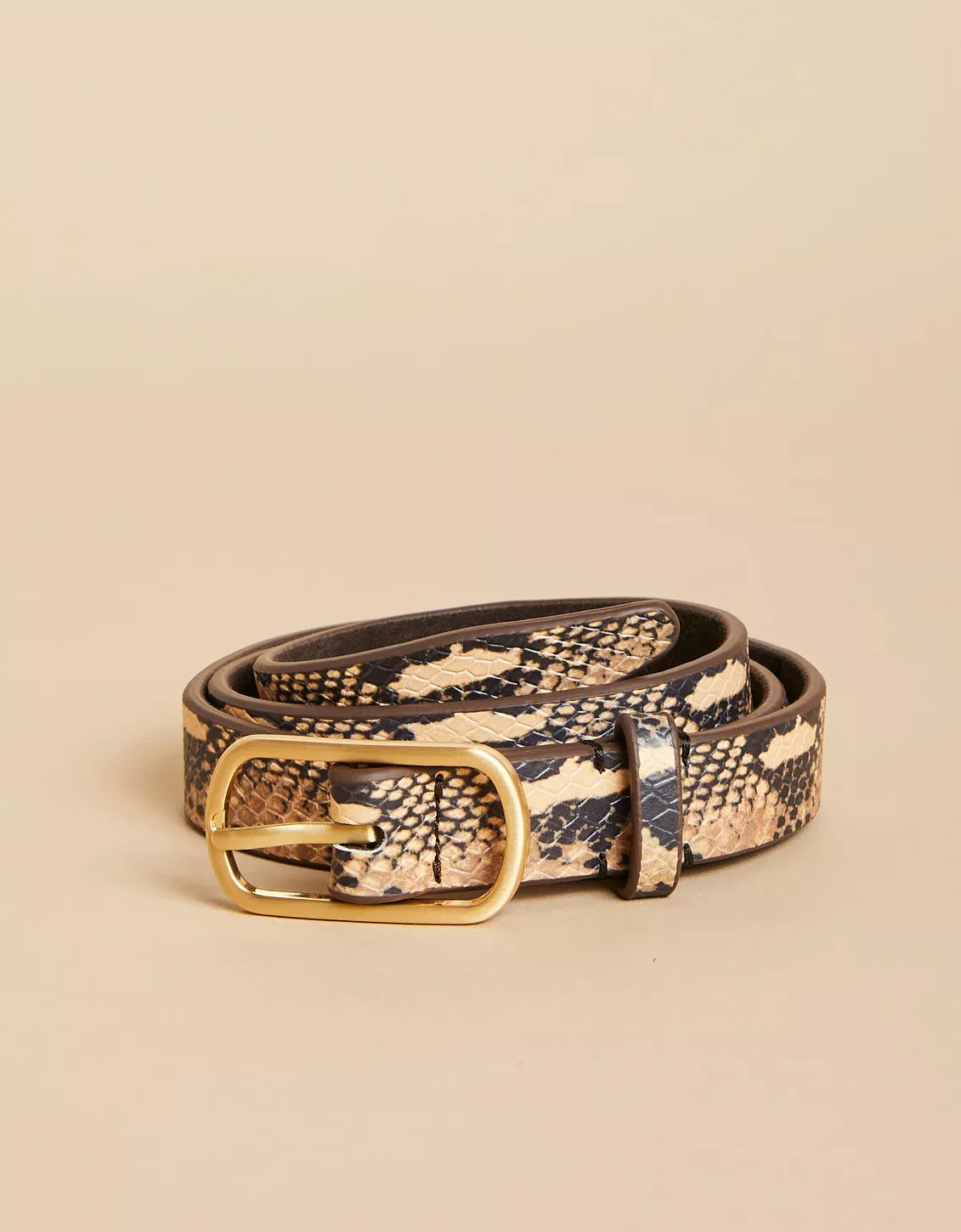 Siren Thin Belt Snake Leather