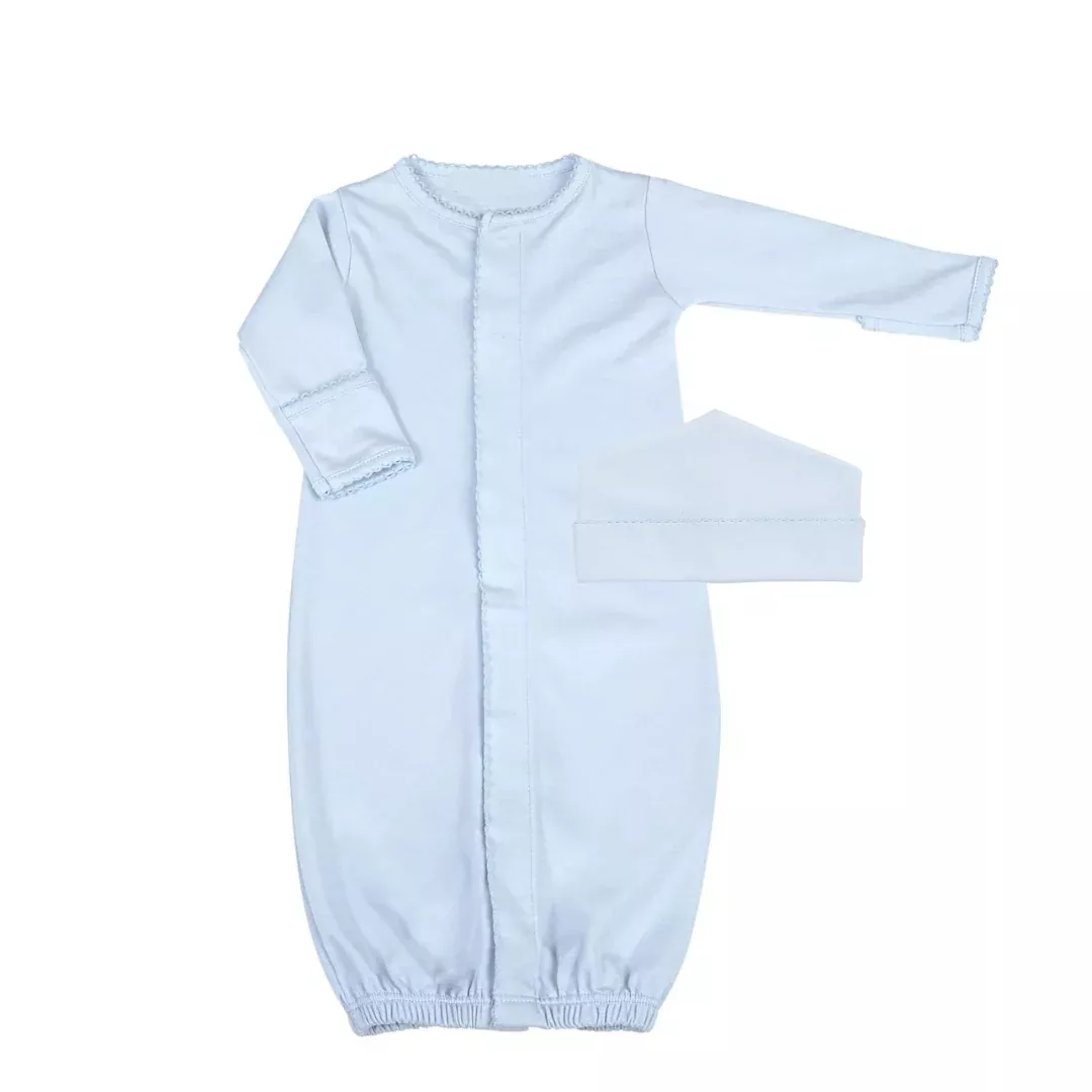 SOLID BLUE CONVERTER GOWN & HAT SET