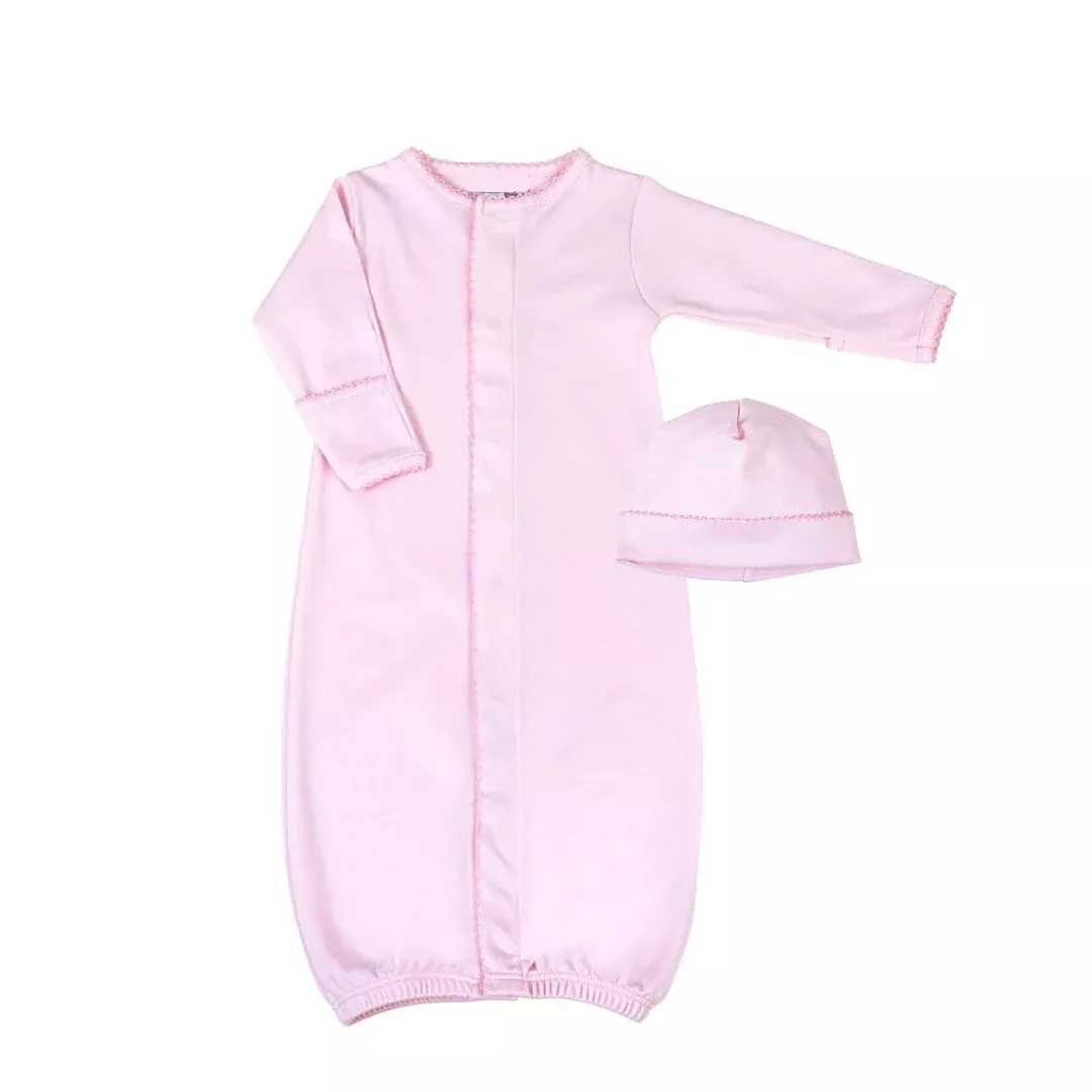 SOLID PINK CONVERTER GOWN & HAT SET